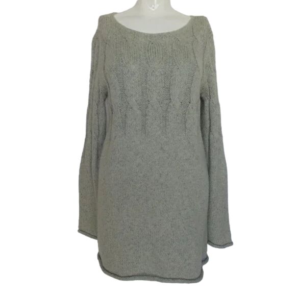 J.JILL Sweater/Knit Tunic, S, Gray Mini, Cable knit, Long sleeve, Chunky knit - Picture 9 of 12